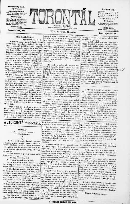 Torontál, 25. évf. 1896. augusztus 25. 194. sz.