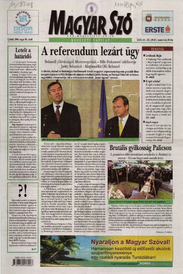 Magyar Szó, 63. évf. 2006. május 30. 122. sz. 1–20. oldal