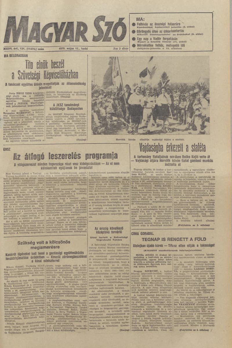 Magyar Szó, 36. évf. 1979. május 15. 131. sz. 1–24. oldal