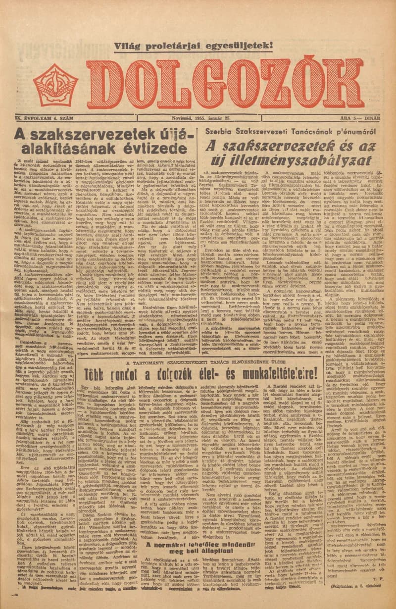 Dolgozók, 9. évf. 1955. január 25. 4. sz.
