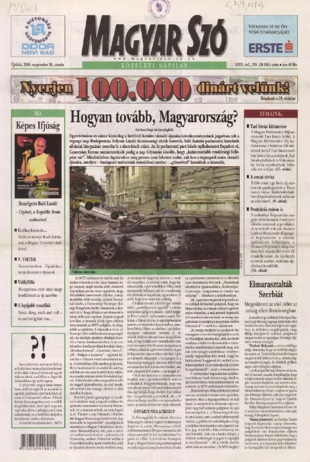 Magyar Szó, 63. évf. 2006. szeptember 20. 219. sz. 1–20. oldal