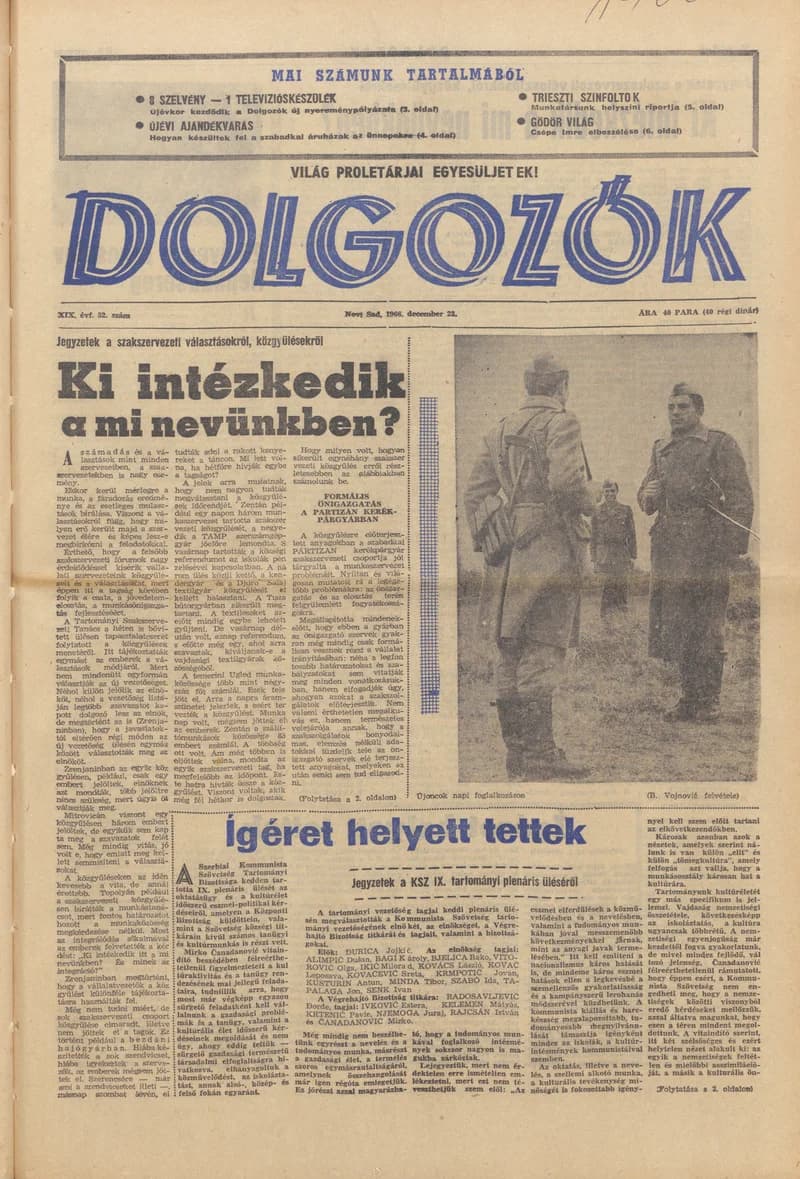 Dolgozók, 20. évf. 1966. december 23. 52. sz.