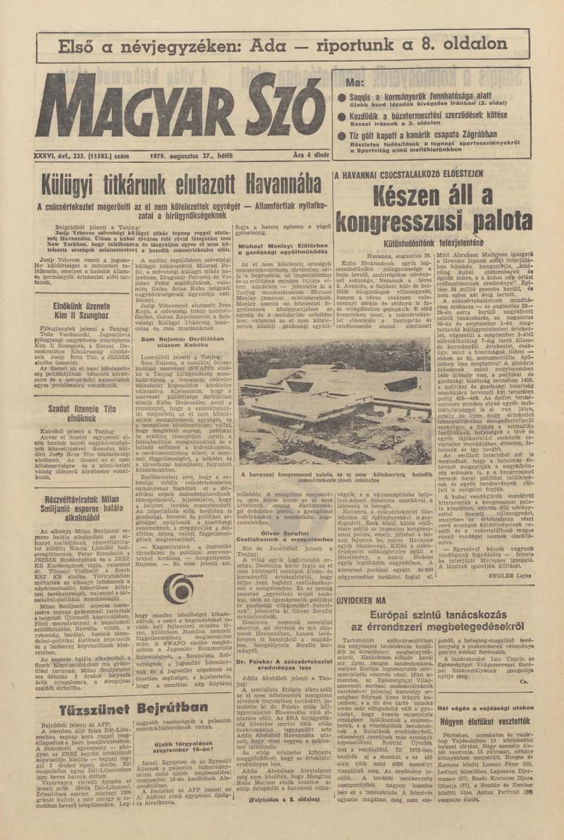Magyar Szó, 36. évf. 1979. augusztus 26. 234. sz. 1–28. oldal