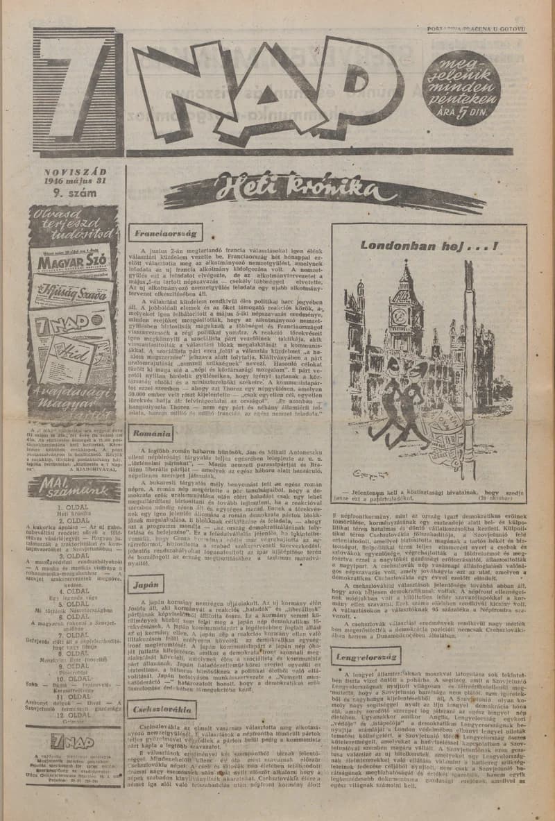 7 Nap, 1. évf. 1946. május 31. 9. sz. 1–12. oldal