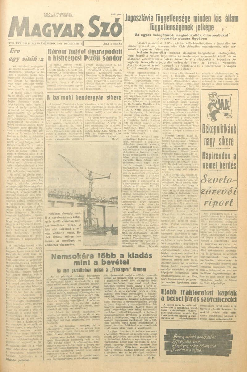 Magyar Szó, 8. évf. 1951. december 4. 286. sz. 1–4. oldal