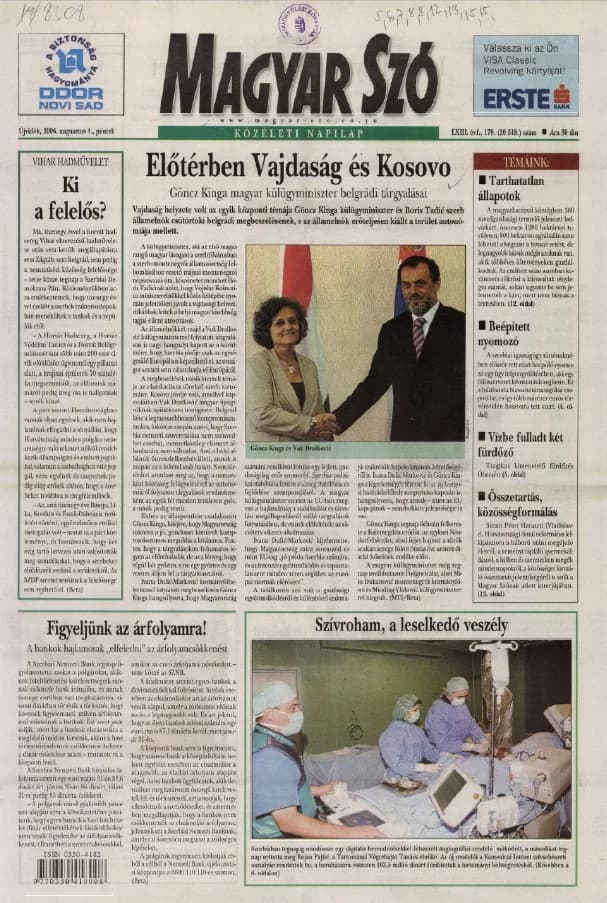 Magyar Szó, 63. évf. 2006. augusztus 4. 179. sz. 1–20. oldal