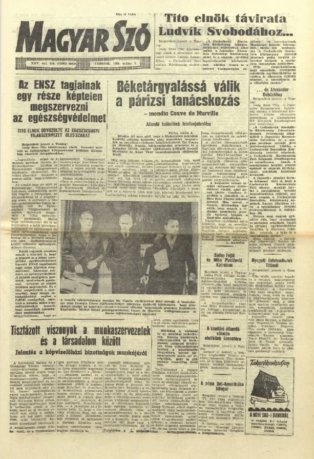 Magyar Szó, 25. évf. 1968. május 9. 126. sz. 1–20. oldal