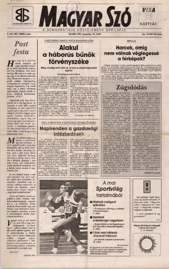 Magyar Szó, 50. évf. 1993. augusztus 23. 228. sz. 1–16. oldal