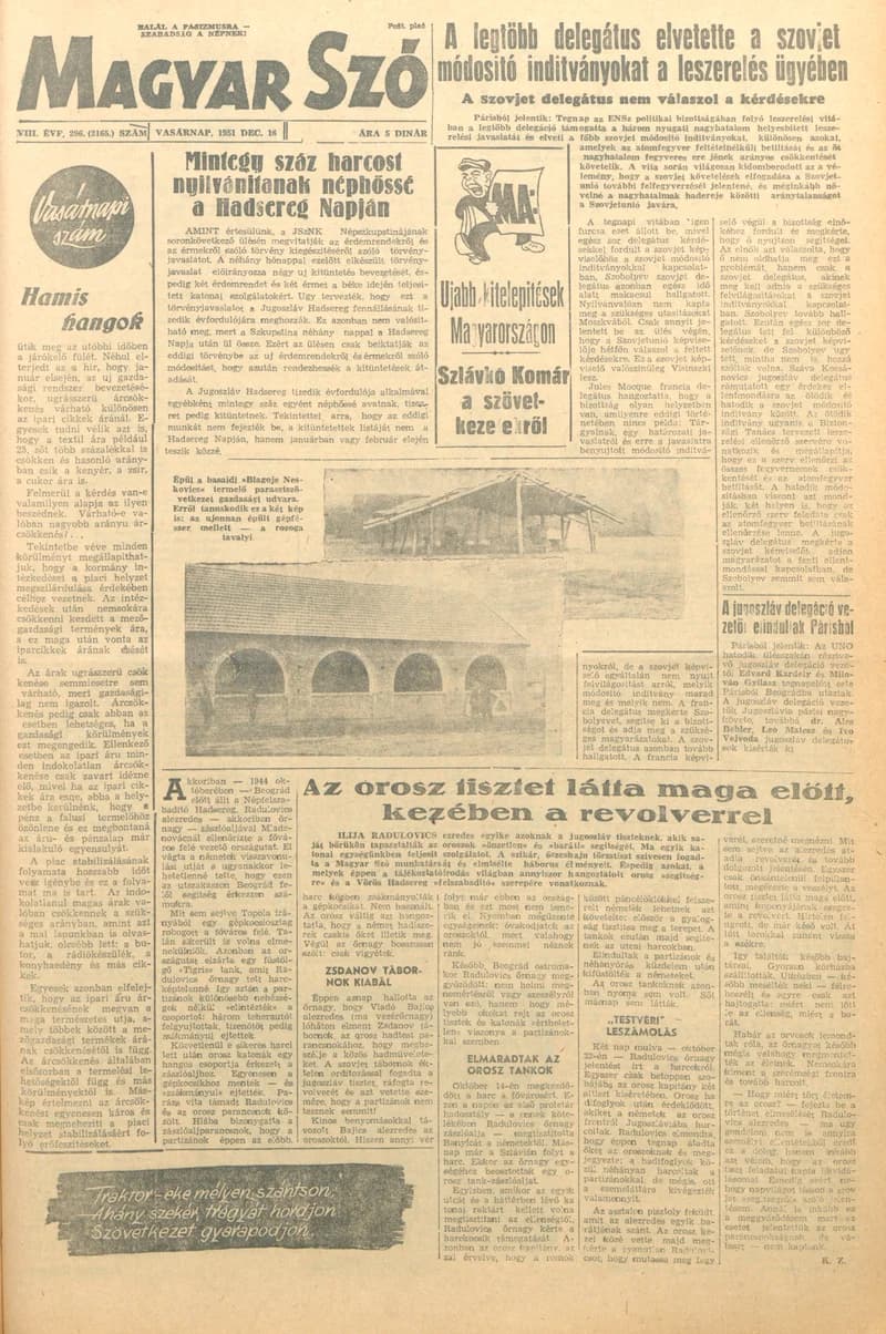Magyar Szó, 8. évf. 1951. december 16. 296. sz. 1–8. oldal