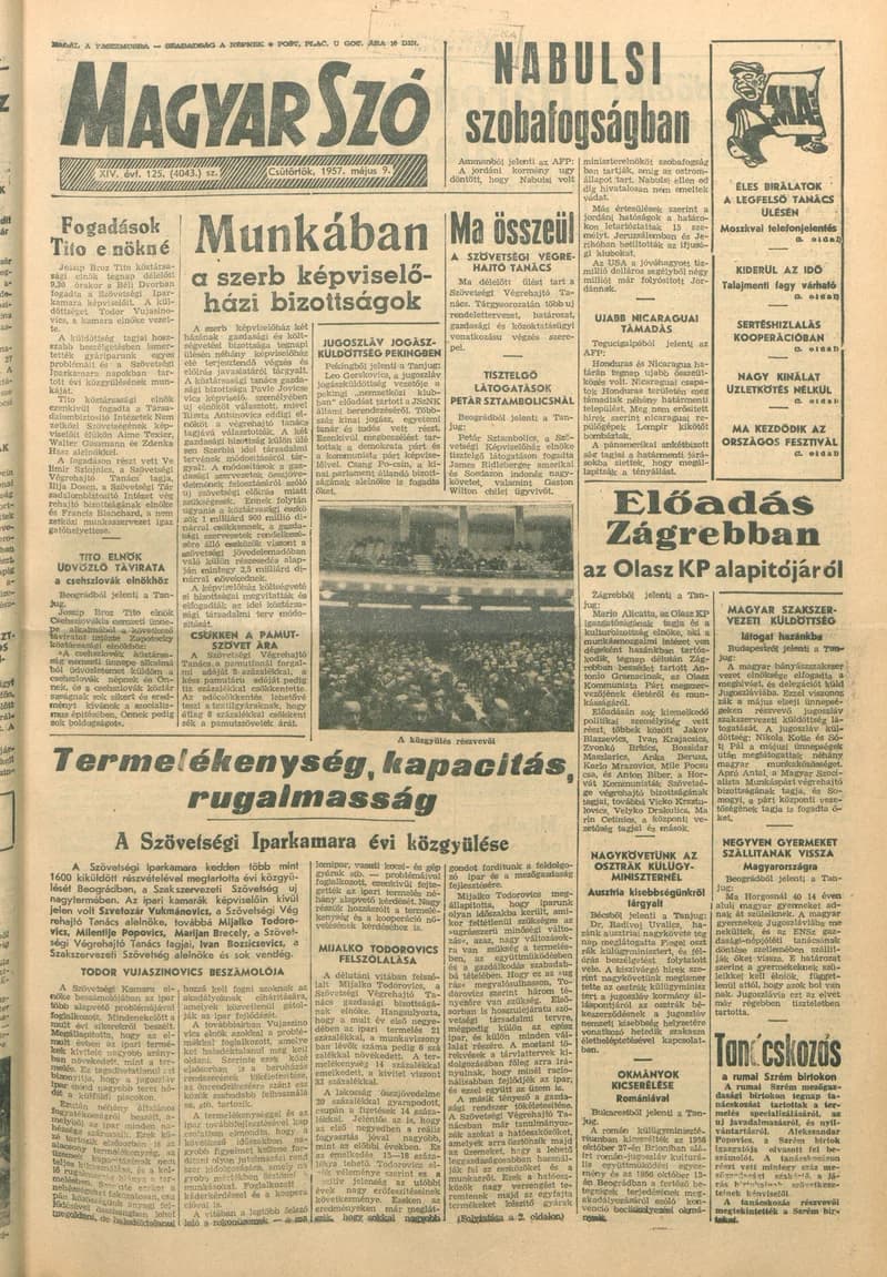 Magyar Szó, 14. évf. 1957. május 9. 125. sz. 1–8. oldal