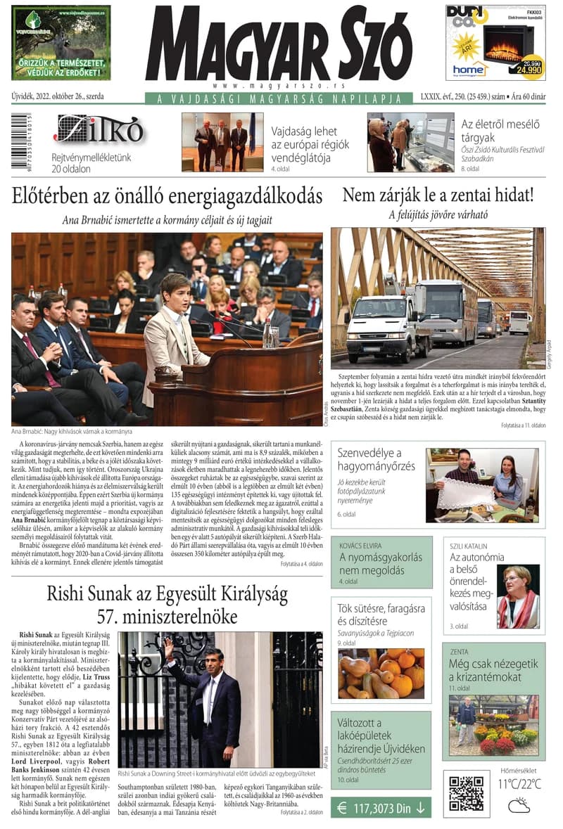 Magyar Szó, 79. évf. 2022. október 26. 250. sz. 1–16. oldal