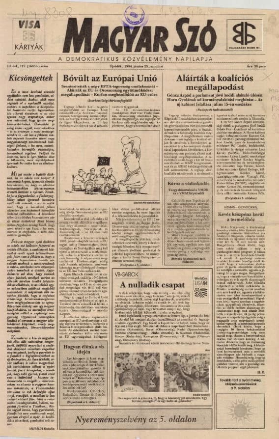 Magyar Szó, 51. évf. 1994. június 25. 127. sz. 1–16. oldal