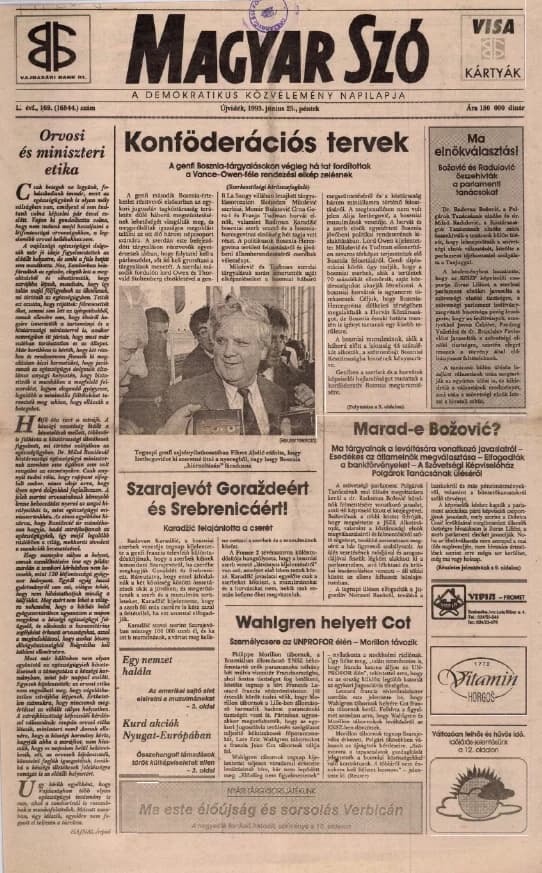 Magyar Szó, 50. évf. 1993. június 25. 169. sz. 1–16. oldal