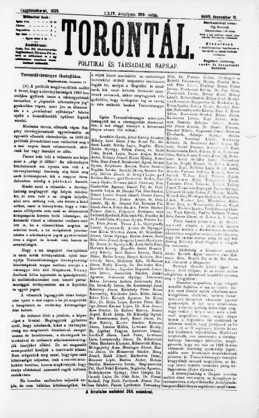 Torontál, 24. évf. 1895. december 16. 289. sz.