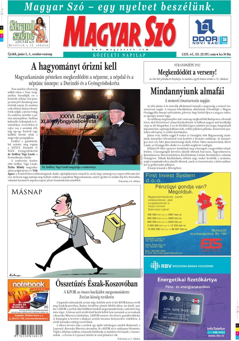 Magyar Szó, 69. évf. 2012. június 2. – 3. 125. sz. 1–44. oldal