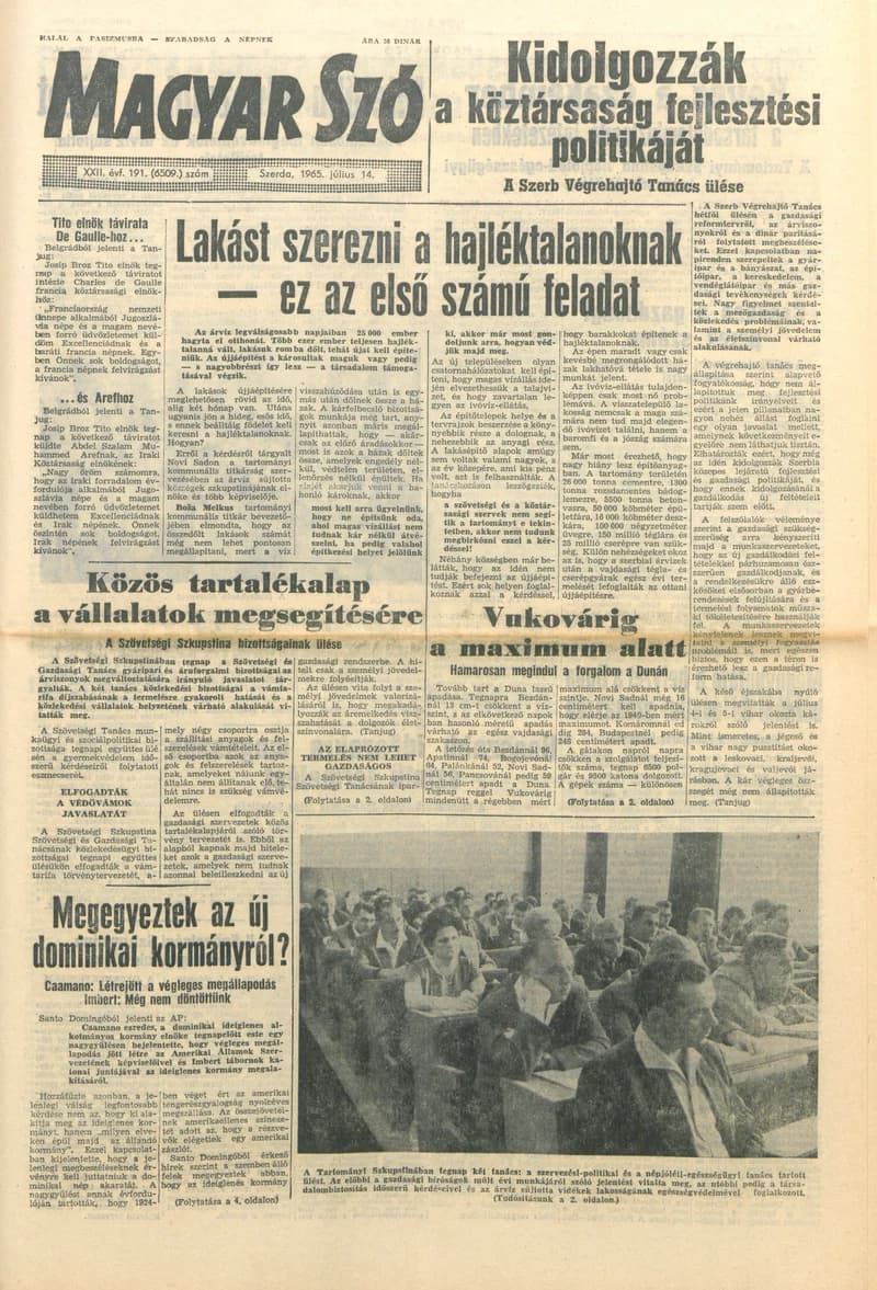 Magyar Szó, 22. évf. 1965. július 14. 191. sz. 1–12. oldal
