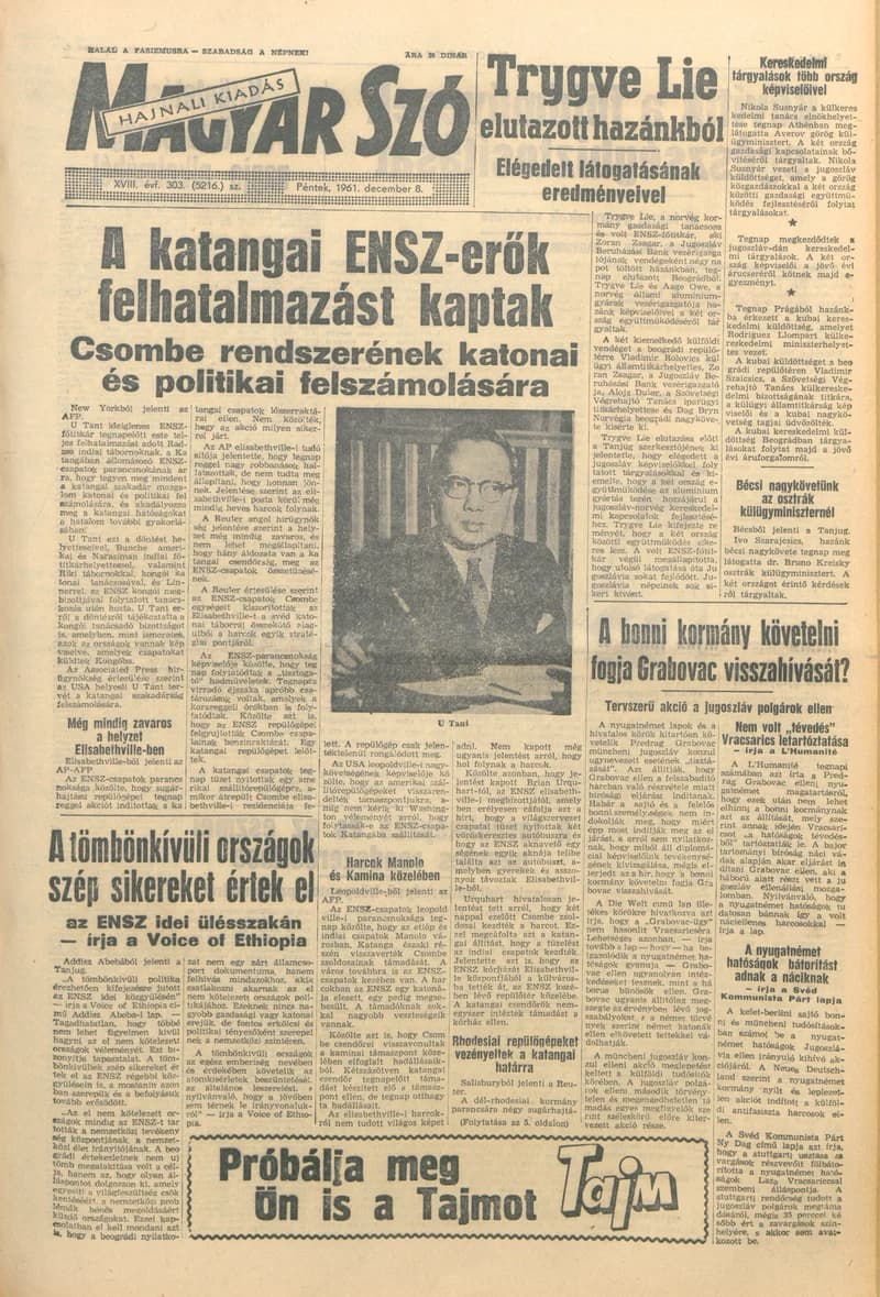 Magyar Szó, 18. évf. 1961. december 8. 303. sz. 1–14. oldal