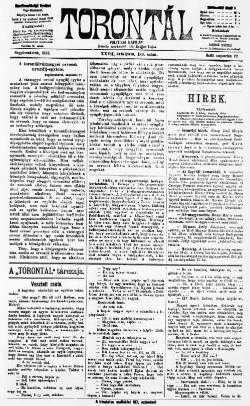 Torontál, 27. évf. 1898. augusztus 22. 189. sz.