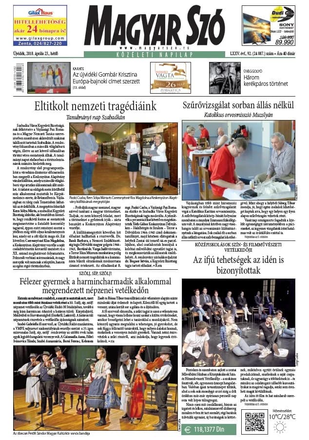 Magyar Szó, 75. évf. 2018. április 23. 92. sz. 1–20. oldal