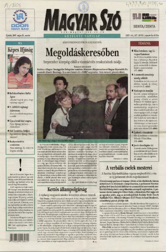 Magyar Szó, 64. évf. 2007. május 23. 117. sz. 1–20. oldal