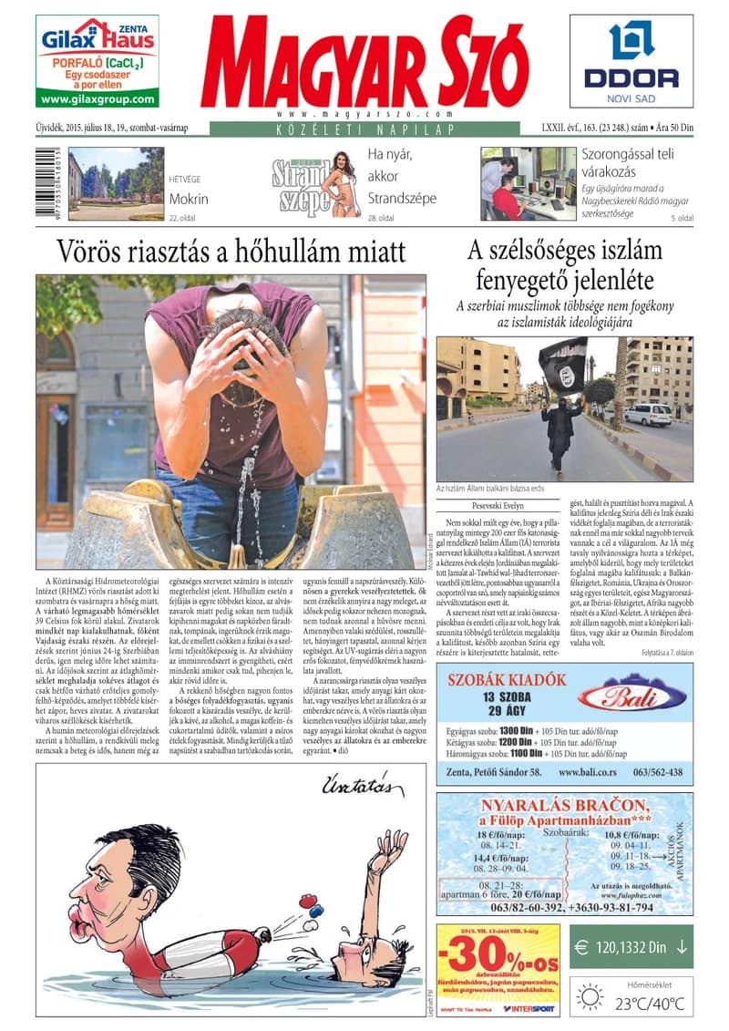 Magyar Szó, 72. évf. 2015. július 18. – 19. 163. sz. 1–32. oldal
