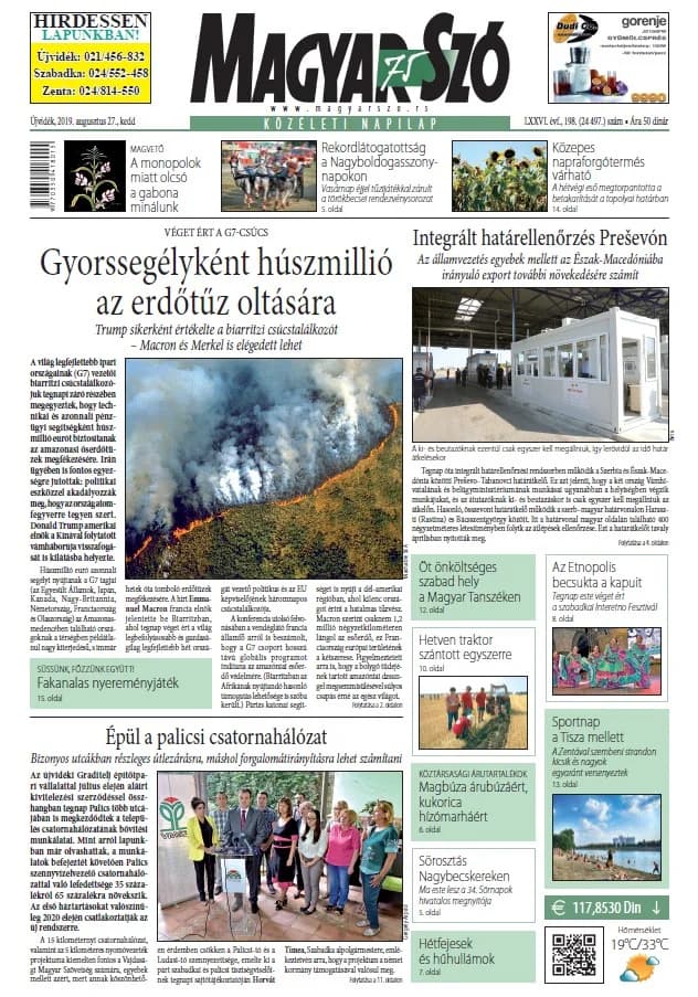 Magyar Szó, 76. évf. 2019. augusztus 27. 198. sz. 1–20. oldal