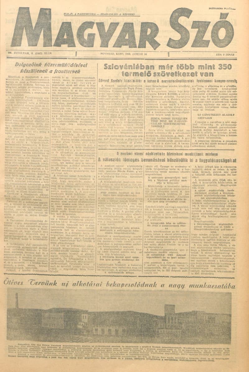 Magyar Szó, 7. évf. 1950. január 10. 8. sz. 1–4. oldal