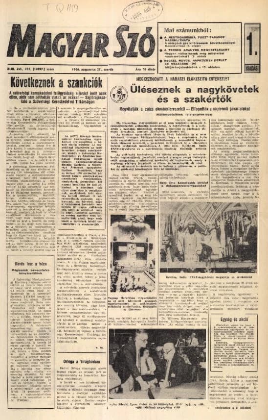 Magyar Szó, 43. évf. 1986. augusztus 27. 235. sz. 1–16. oldal