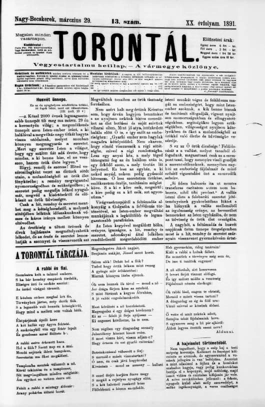 Torontál, 20. évf. 1891. március 29. 13. sz.