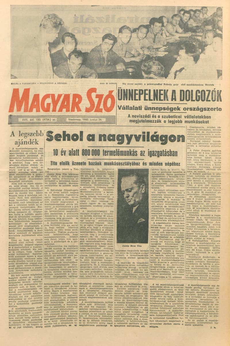 Magyar Szó, 17. évf. 1960. június 26. 150. sz. 1–24. oldal