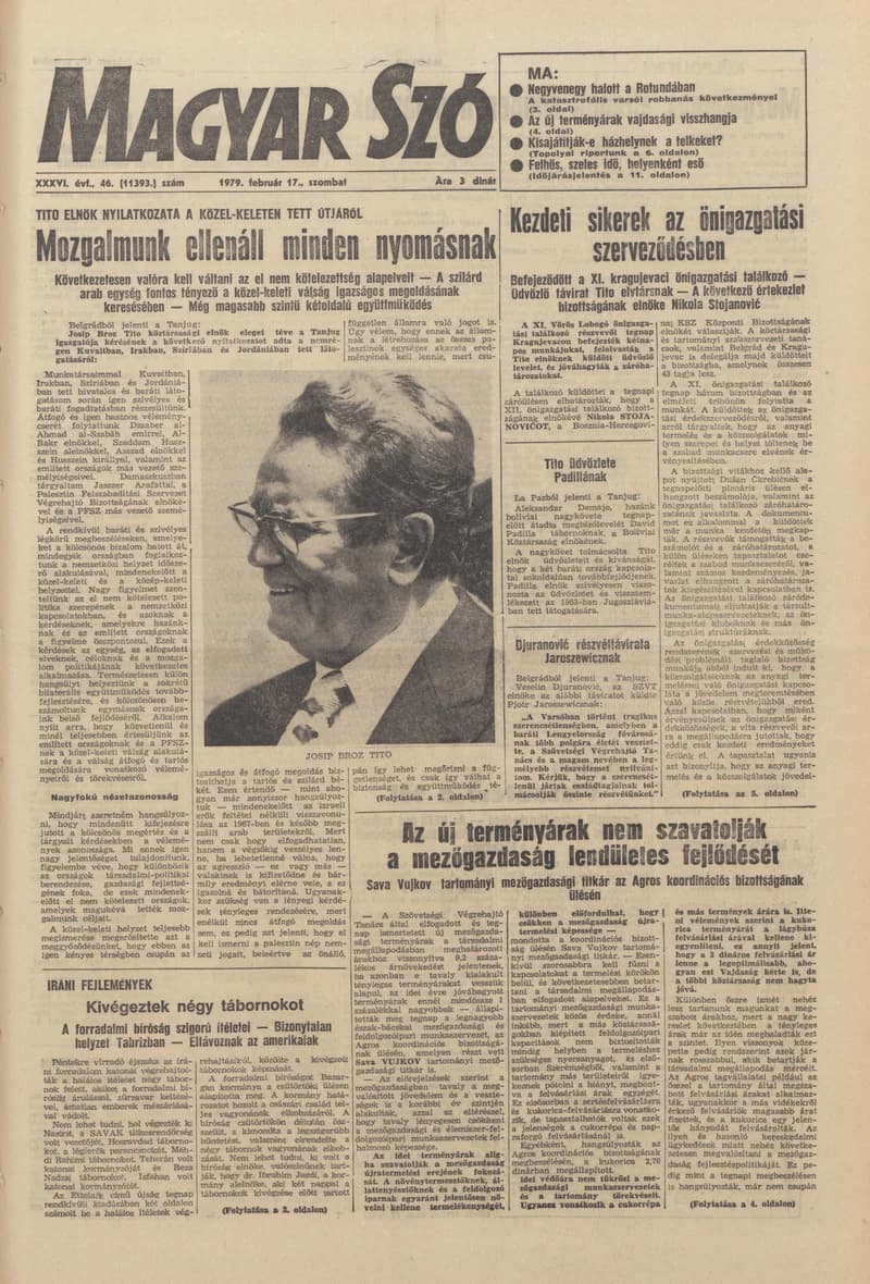 Magyar Szó, 36. évf. 1979. február 17. 46. sz. 1–20. oldal