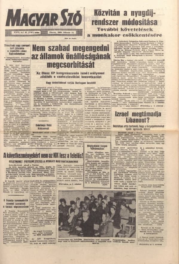 Magyar Szó, 26. évf. 1969. február 14. 43. sz. 1–12. oldal