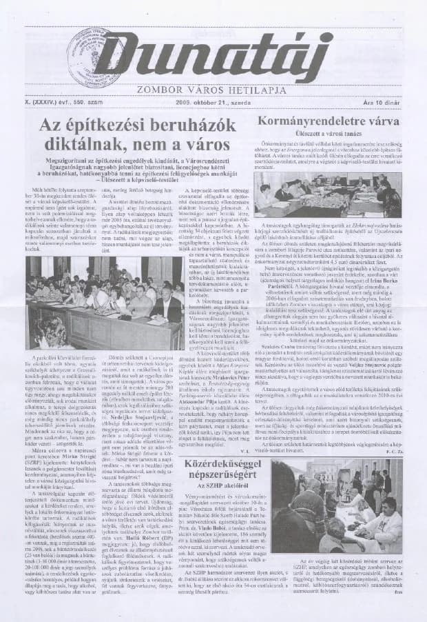 Dunatáj, 11. évf. 2009. október 21. 550. sz.