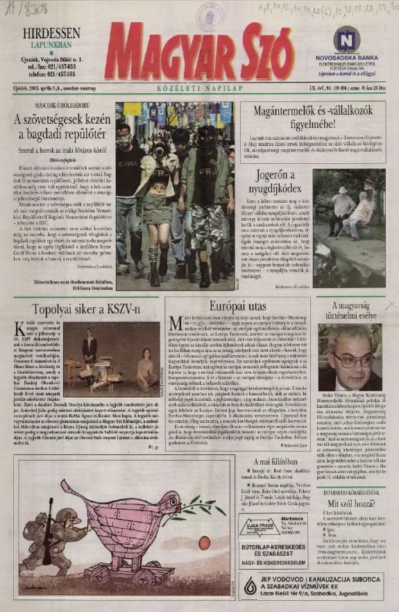Magyar Szó, 60. évf. 2003. április 5. – 6. 81. sz. 1–36. oldal