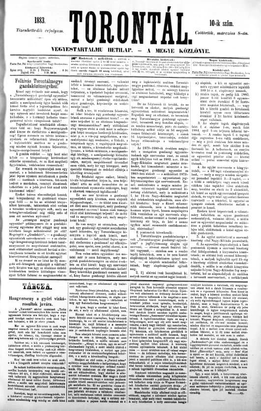 Torontál, 12. évf. 1883. március 8. 10. sz.