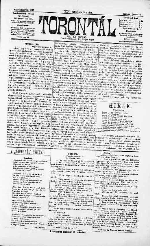 Torontál, 25. évf. 1896. január 11. 8. sz.