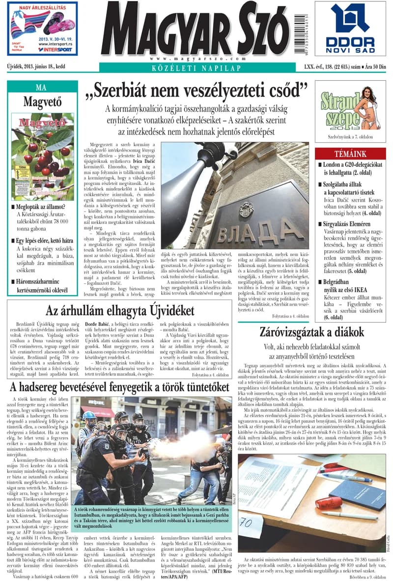 Magyar Szó, 70. évf. 2013. június 18. 138. sz. 1–20. oldal