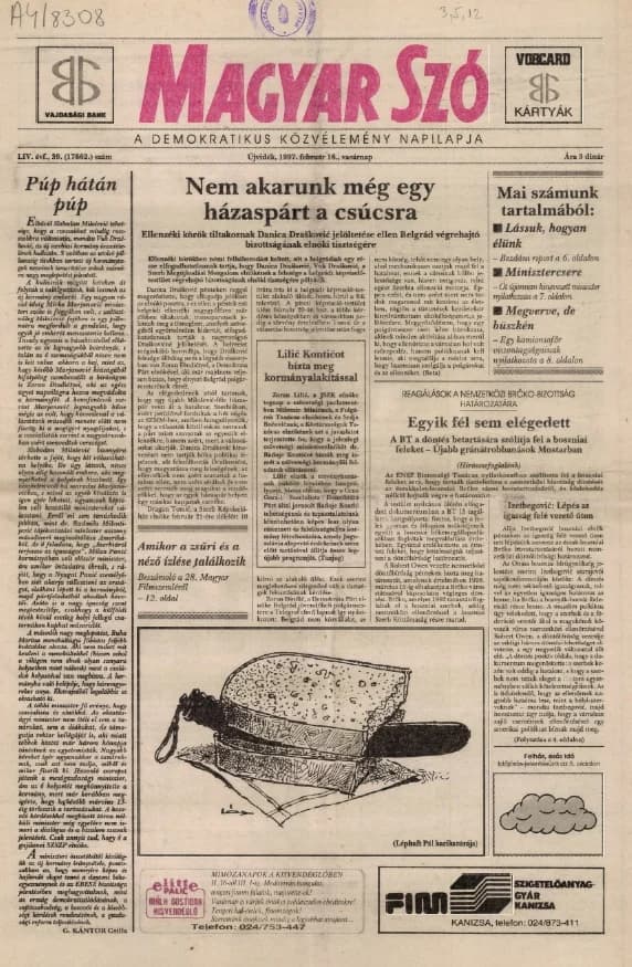 Magyar Szó, 54. évf. 1997. február 16. 39. sz. 1–24. oldal