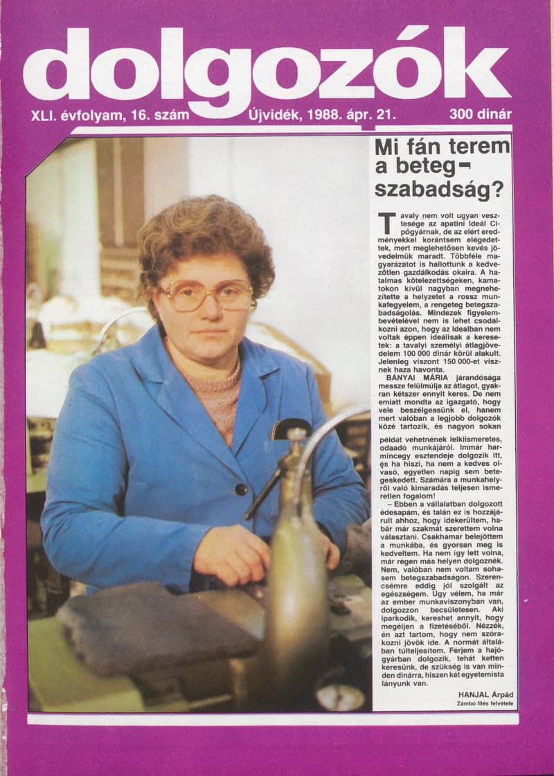 Dolgozók, 42. évf. 1988. április 21. 16. sz.