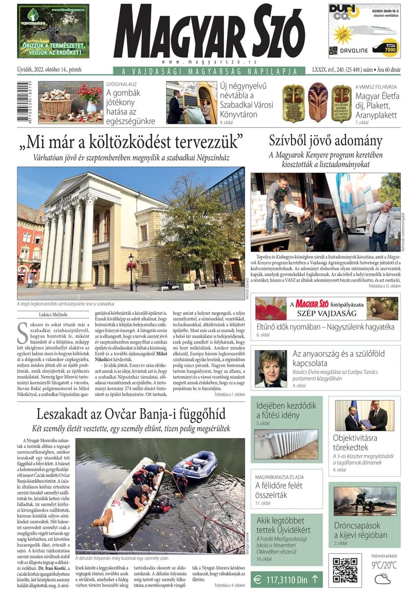 Magyar Szó, 79. évf. 2022. október 14. 240. sz. 1–16. oldal