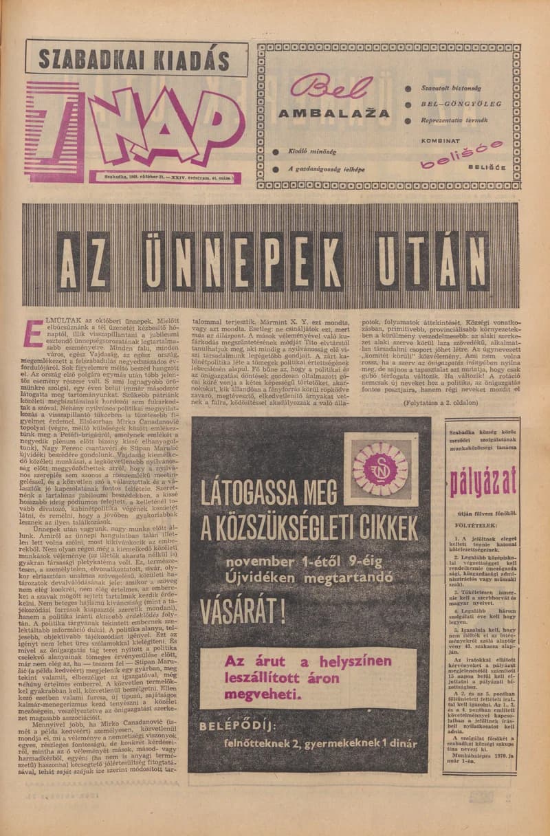 7 Nap, 24. évf. 1969. október 31. 44. sz. 1–16. oldal