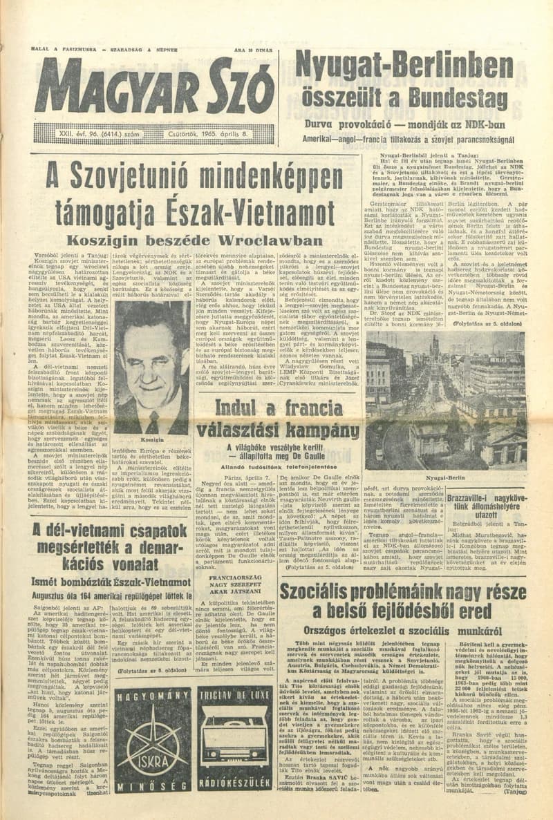 Magyar Szó, 22. évf. 1965. április 8. 96. sz. 1–14. oldal