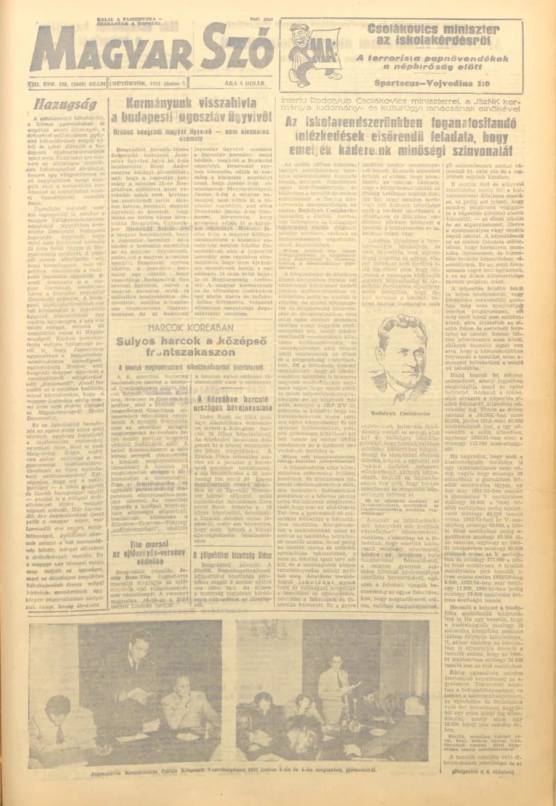Magyar Szó, 8. évf. 1951. június 7. 133. sz. 1–4. oldal