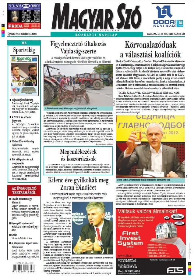 Magyar Szó, 69. évf. 2012. március 12. 57. sz. 1–16. oldal