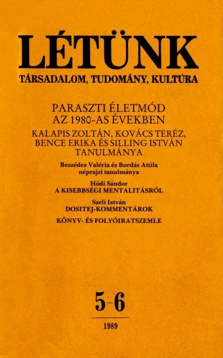 Létünk, 19. évf. 1989. szeptember – december. 5–6. sz. 639–845. oldal