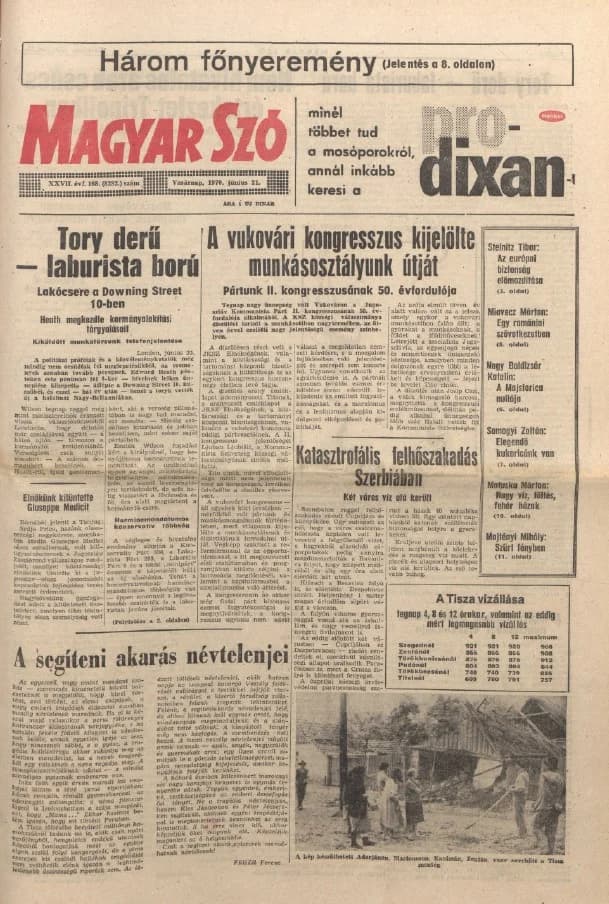Magyar Szó, 27. évf. 1970. június 21. 168. sz. 1–32. oldal