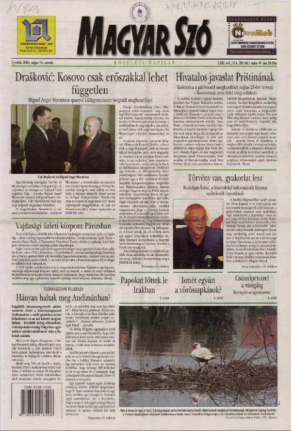 Magyar Szó, 62. évf. 2005. május 18. 114. sz. 1–20. oldal