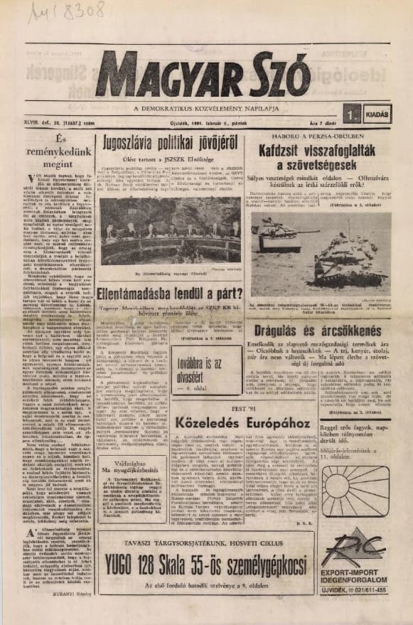 Magyar Szó, 48. évf. 1991. február 1. 30. sz. 1–20. oldal