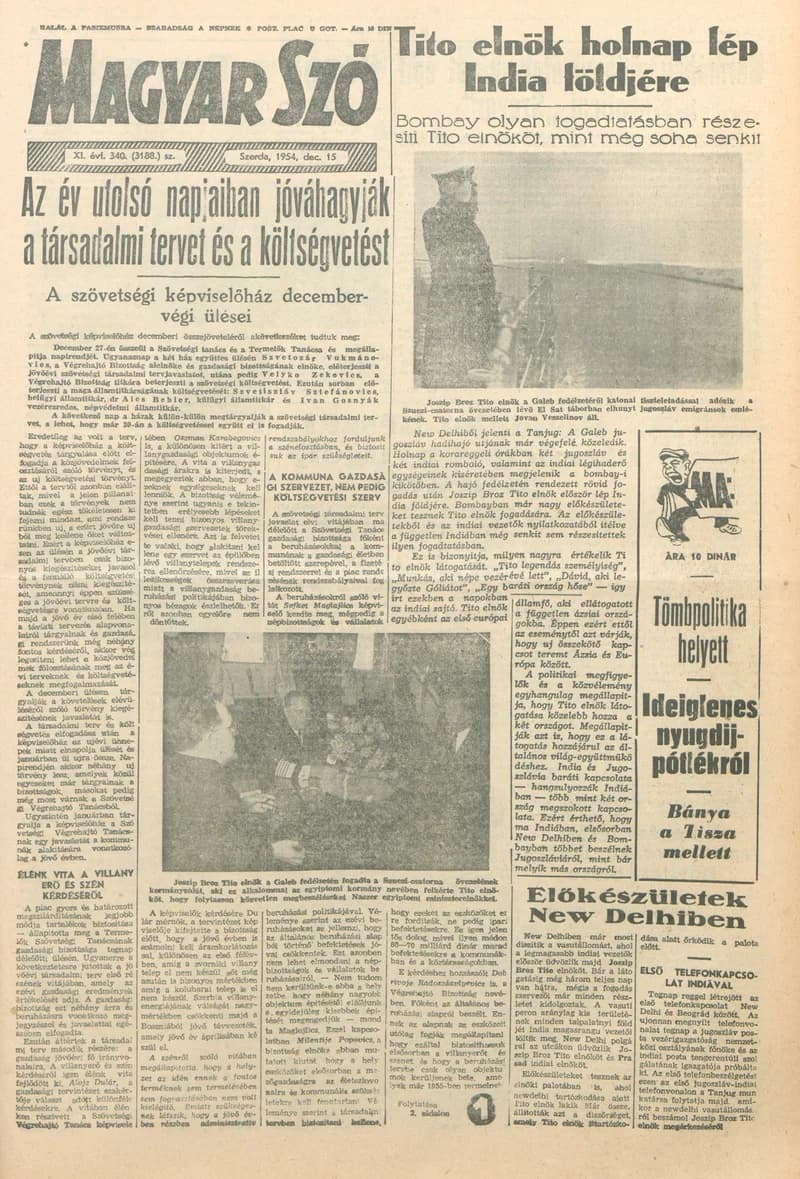 Magyar Szó, 11. évf. 1954. december 15. 340. sz. 1–8. oldal