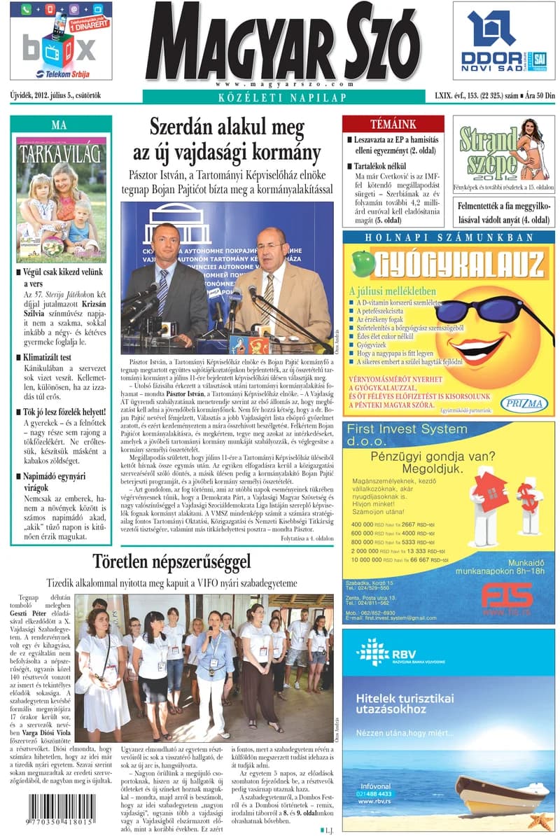 Magyar Szó, 69. évf. 2012. július 5. 153. sz. 1–20. oldal